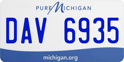MI license plate DAV6935