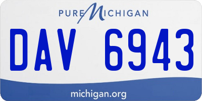 MI license plate DAV6943