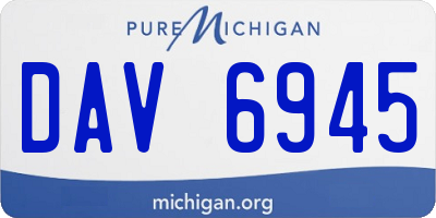MI license plate DAV6945