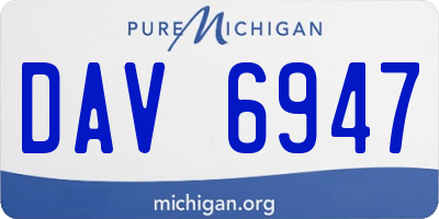 MI license plate DAV6947