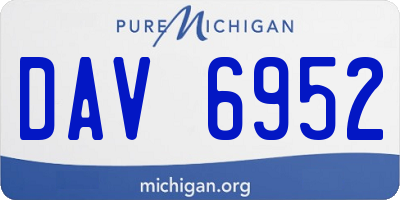 MI license plate DAV6952