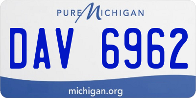 MI license plate DAV6962
