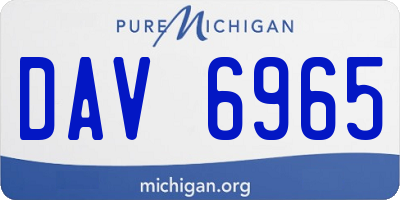 MI license plate DAV6965