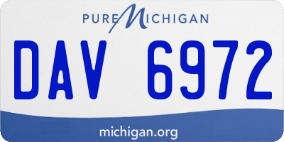 MI license plate DAV6972