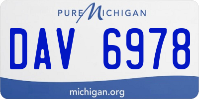 MI license plate DAV6978