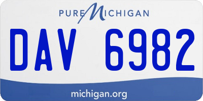 MI license plate DAV6982