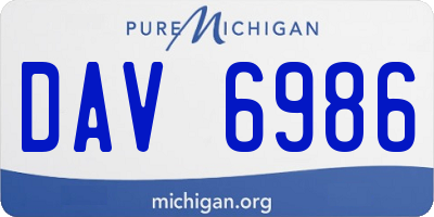 MI license plate DAV6986
