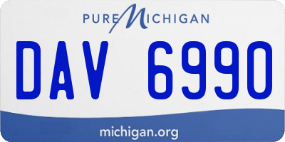 MI license plate DAV6990
