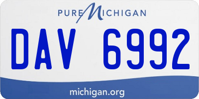 MI license plate DAV6992