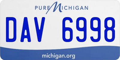 MI license plate DAV6998