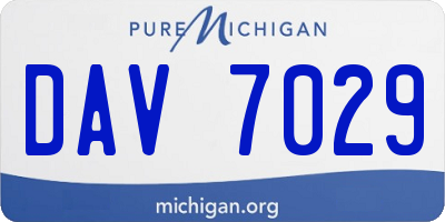 MI license plate DAV7029