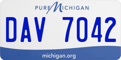 MI license plate DAV7042