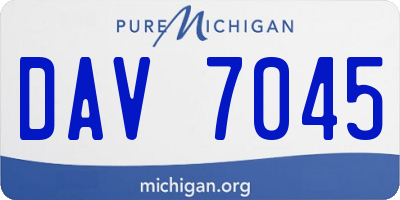 MI license plate DAV7045