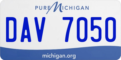 MI license plate DAV7050