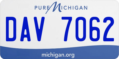 MI license plate DAV7062