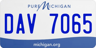 MI license plate DAV7065