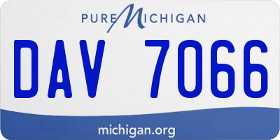 MI license plate DAV7066
