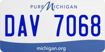 MI license plate DAV7068