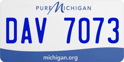 MI license plate DAV7073