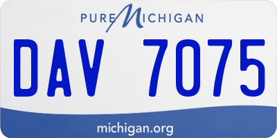 MI license plate DAV7075