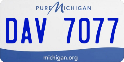 MI license plate DAV7077