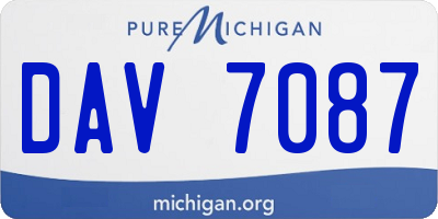 MI license plate DAV7087