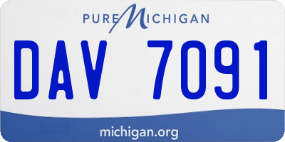 MI license plate DAV7091
