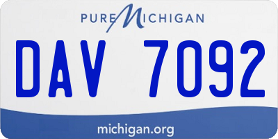 MI license plate DAV7092