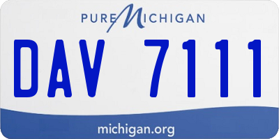 MI license plate DAV7111