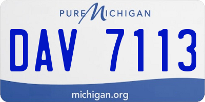 MI license plate DAV7113