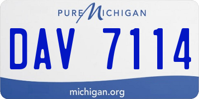 MI license plate DAV7114