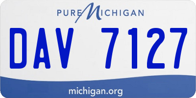 MI license plate DAV7127