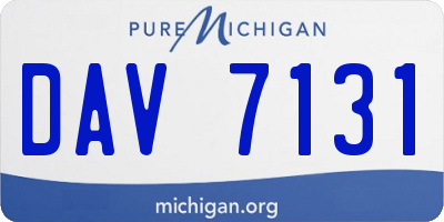 MI license plate DAV7131