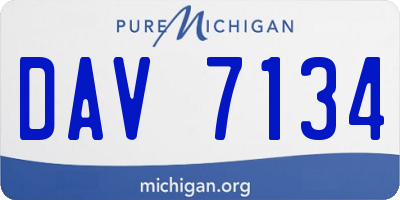 MI license plate DAV7134
