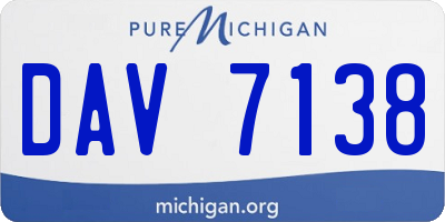 MI license plate DAV7138