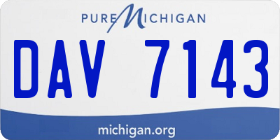 MI license plate DAV7143