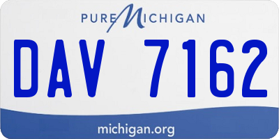 MI license plate DAV7162