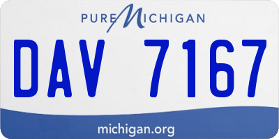 MI license plate DAV7167