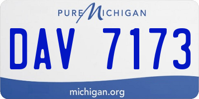 MI license plate DAV7173