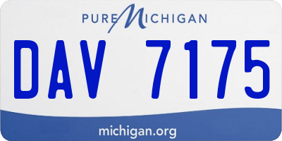 MI license plate DAV7175