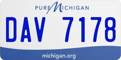MI license plate DAV7178