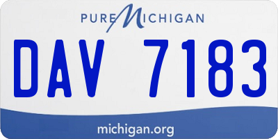 MI license plate DAV7183
