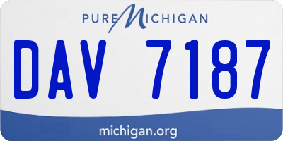 MI license plate DAV7187