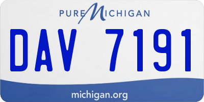 MI license plate DAV7191