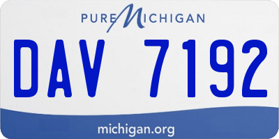 MI license plate DAV7192