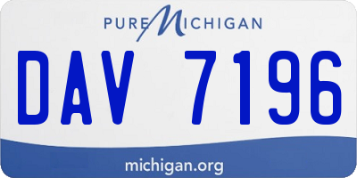 MI license plate DAV7196