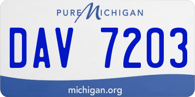MI license plate DAV7203