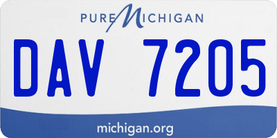 MI license plate DAV7205