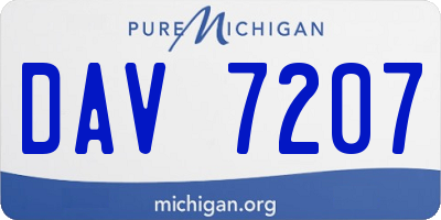 MI license plate DAV7207