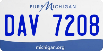 MI license plate DAV7208